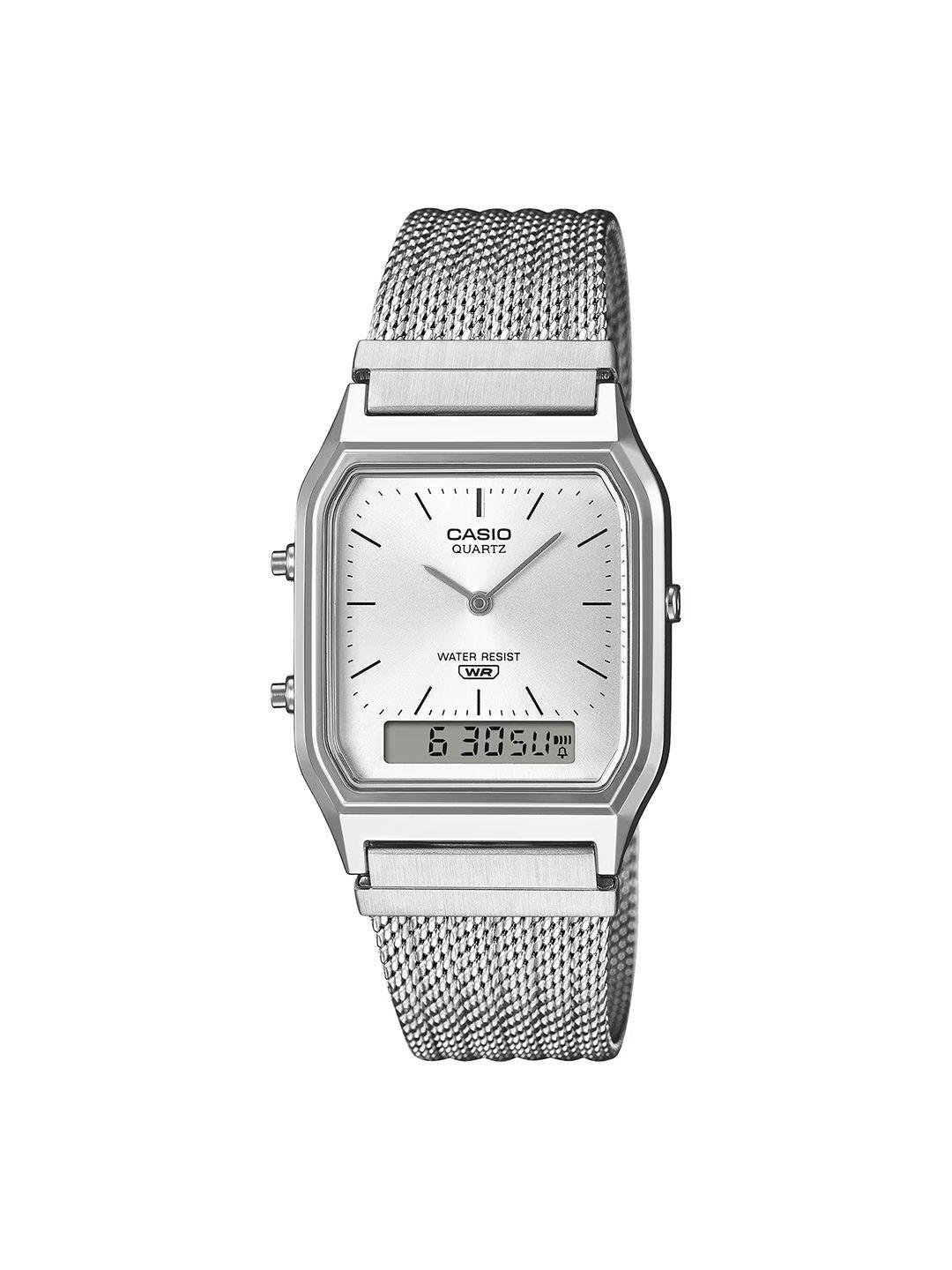 Buy CASIO Unisex Dial & Stainless Steel Wrap Around Straps Analogue And Digital Watch D418 -  - Accessories for Unisex