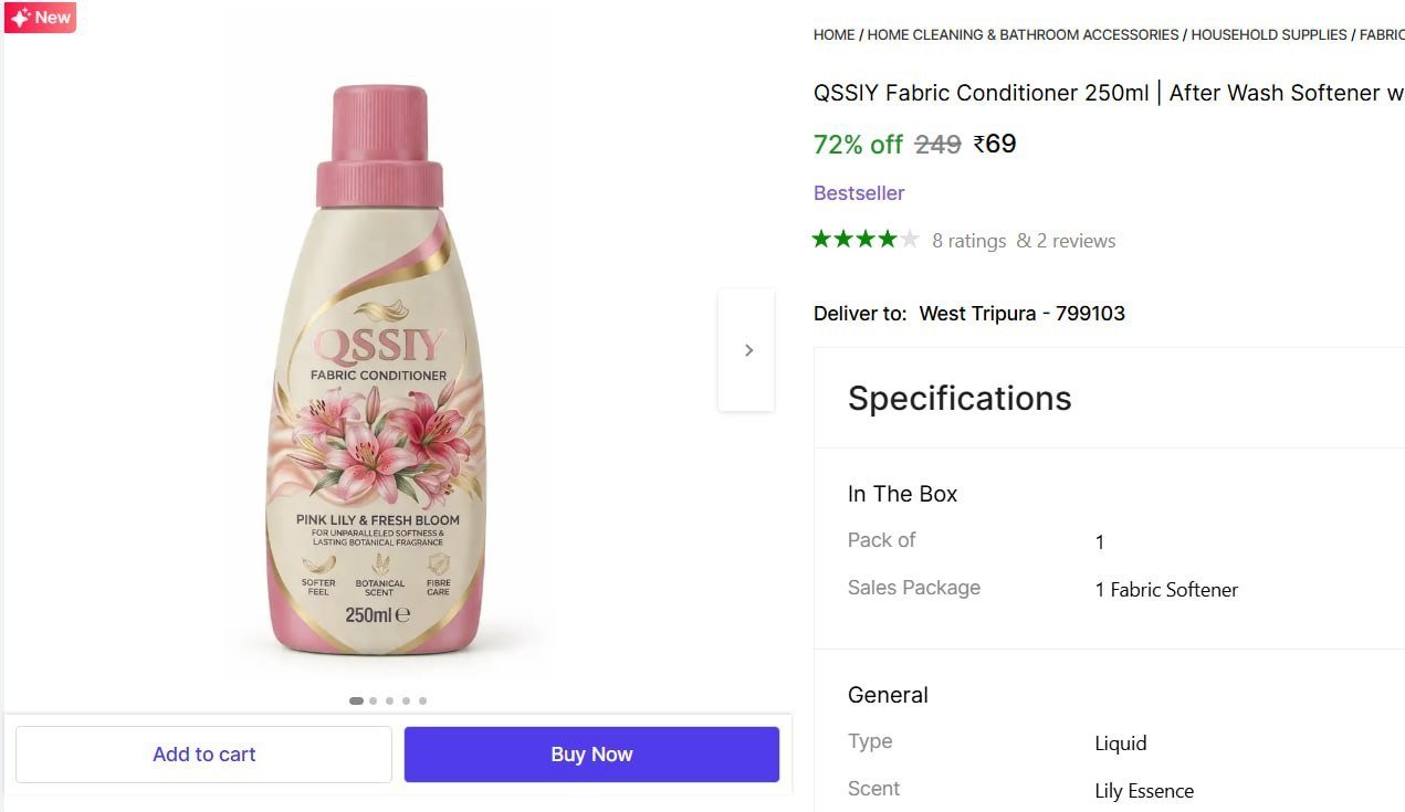QSSIY Fabric Conditioner 250ml | After Wash Softener with Lily Essence Fragrance Price in India - Buy QSSIY Fabric Conditioner 250ml | After Wash Softener with Lily Essence Fragrance online at Shopsy.