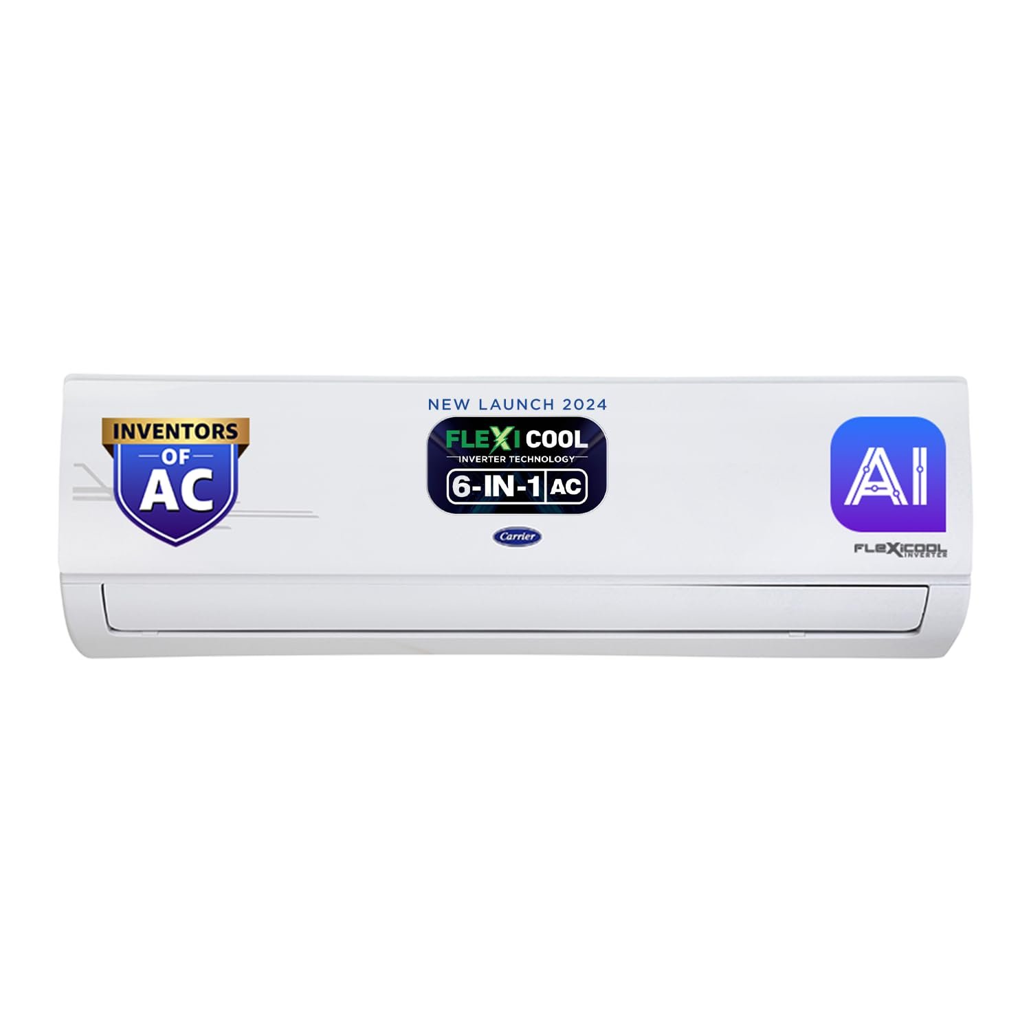 Carrier 2 Ton 5 Star AI Flexicool Inverter Split AC (Copper, Convertible 6-in-1 Cooling,Dual Filtration, Auto Cleanser, ESTER Exi, CAI24ES5R34F0,White)