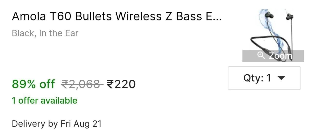 Amola T60 Bullets Wireless Z Bass Edition Neckband headphone with 40 hr playtime Bluetooth Headset Price in India - Buy Amola T60 Bullets Wireless Z Bass Edition Neckband headphone with 40 hr playtime