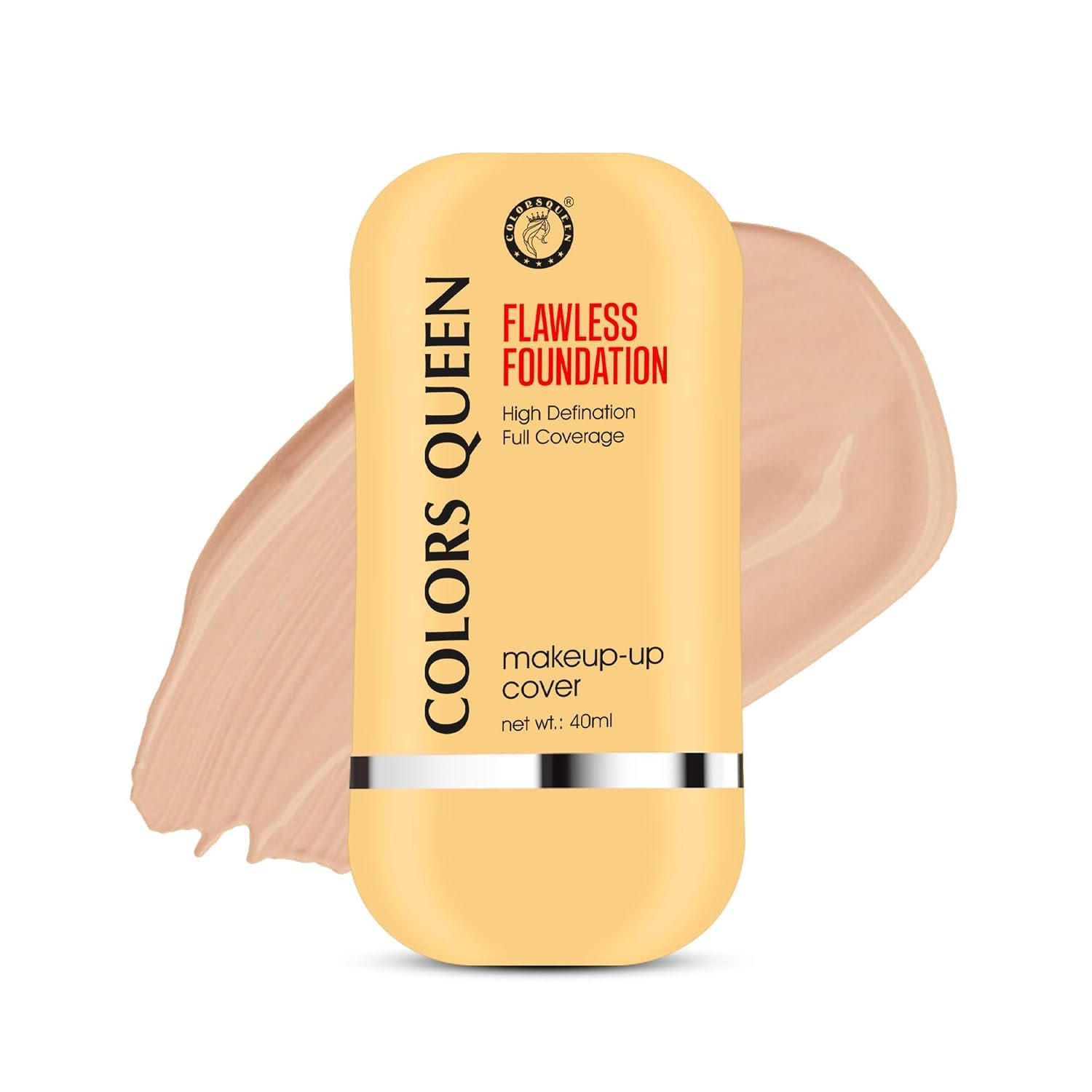 Colors Queen Flawless Makeup Cover Foundation – 02 Rose Blush, 40ml | Lightweight, Long Lasting Matte Finish | Liquid Foundation for Face Makeup Enriched with Jojoba Seed Oil & Niacinamide