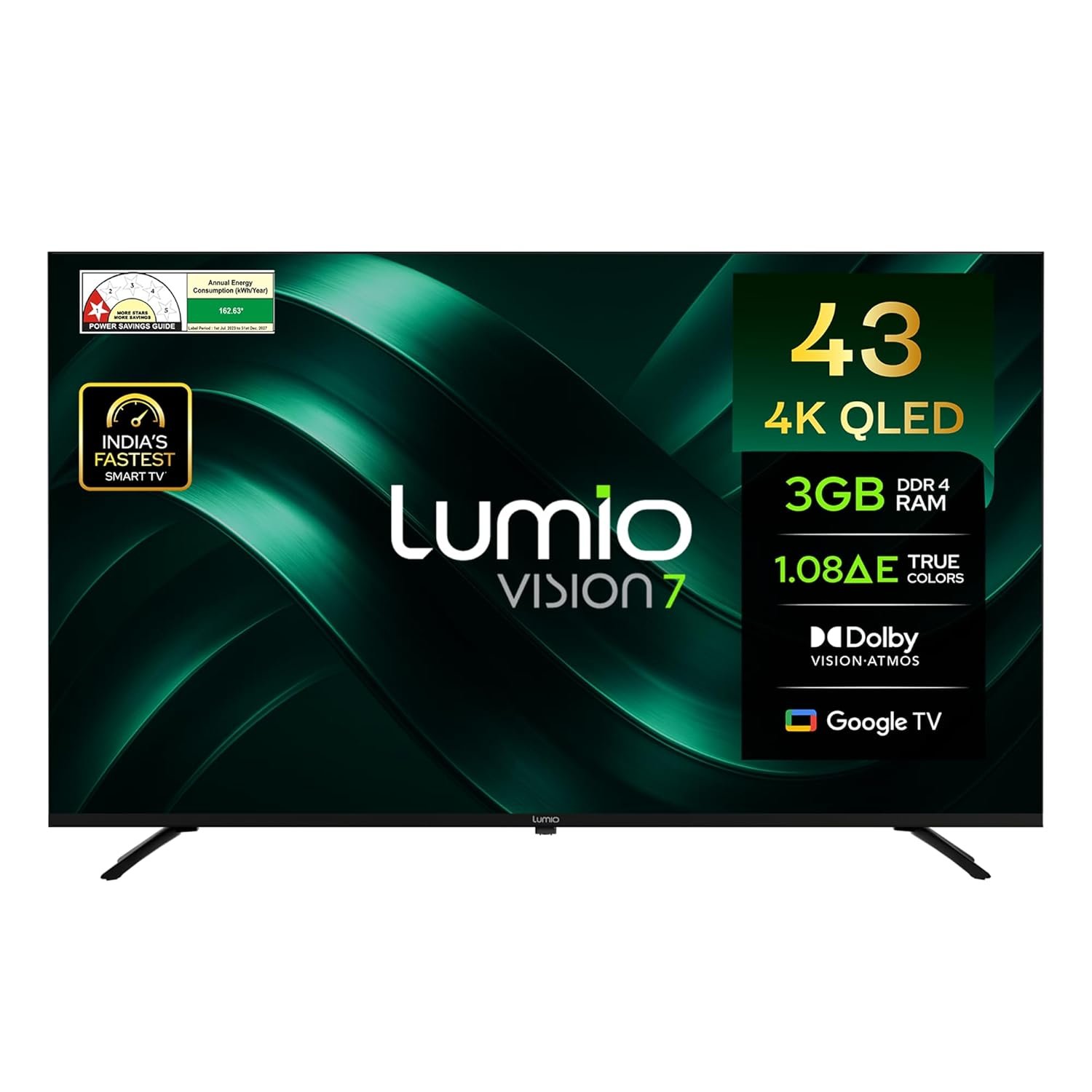 Lumio Vision 7 109 cm (43 inches) 4K Ultra-HD Smart QLED Google TV FTW1-ADSG
