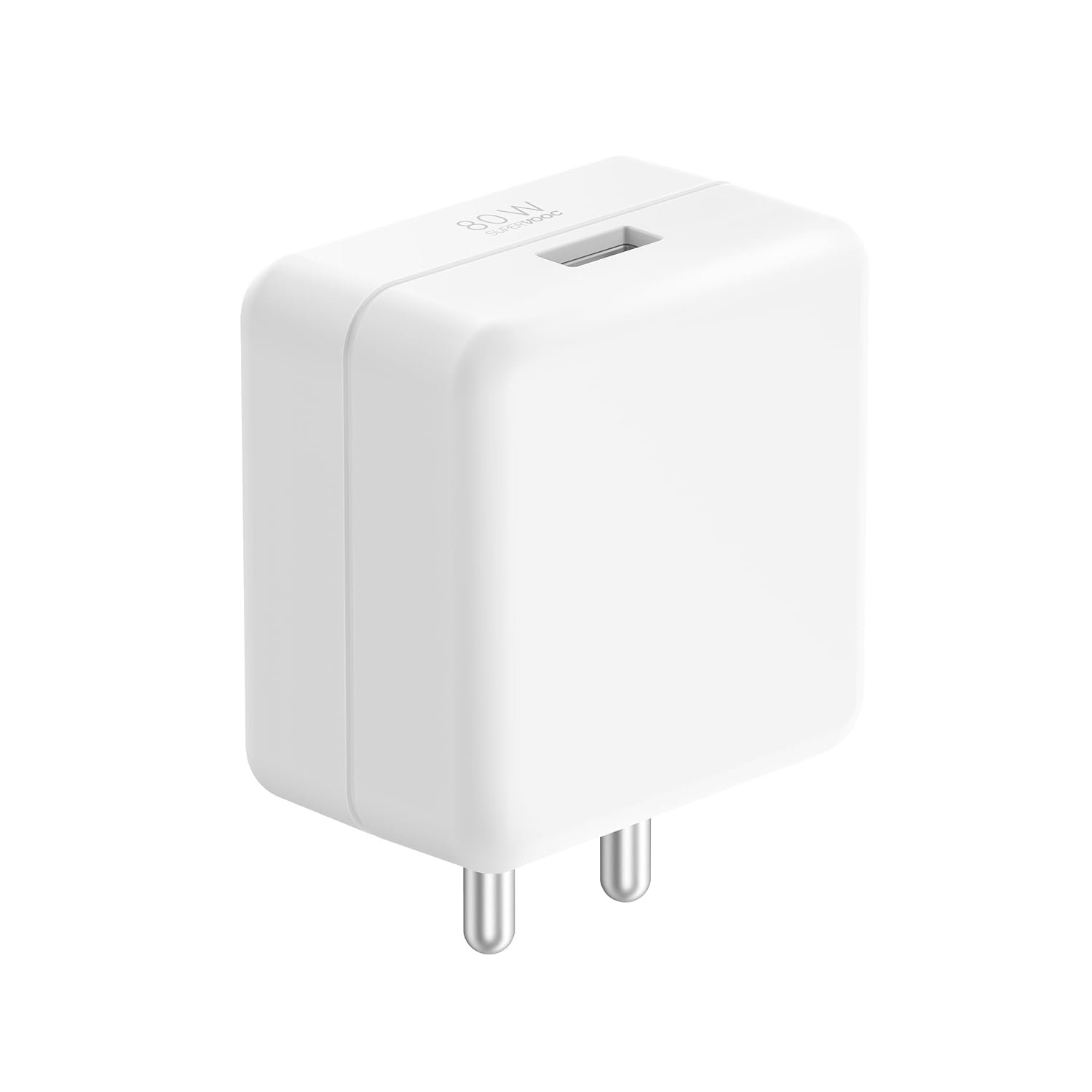OPPO Original (6 Months Offical Warranty) SUPERVOOC 80W Single Port USB Fast Charger, BIS Certified, Wall Charger Adapter, Universal Compatibility (Cable Not Included, White)