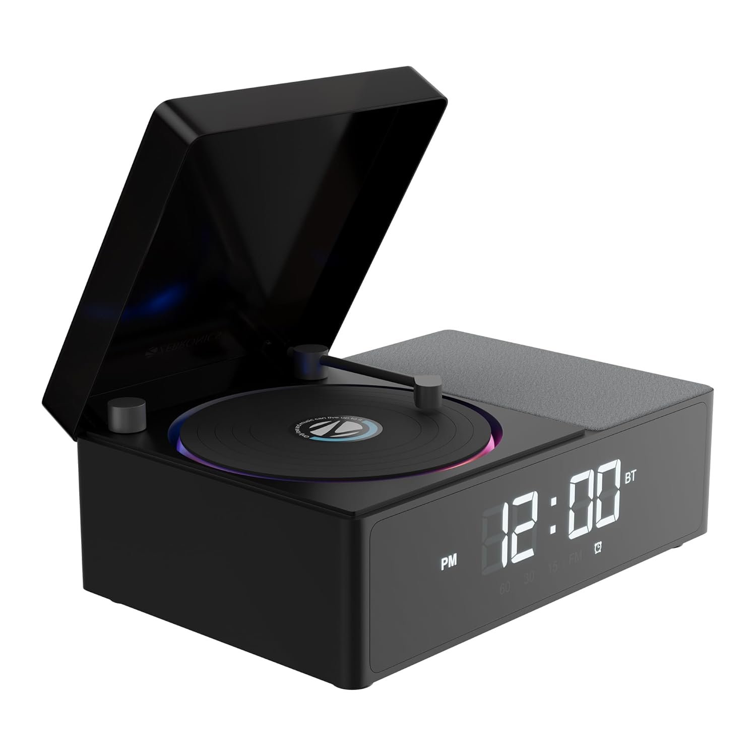 Zebronics 10W Portable Bluetooth v6.0 Speaker, Dual 5.2cm Drivers, 9hr Backup, Retro CD Design, 6 Ambient Sound Effects, TWS Support, Passive Radiator, Built-in Clock, Alarm & Call Function (Echos