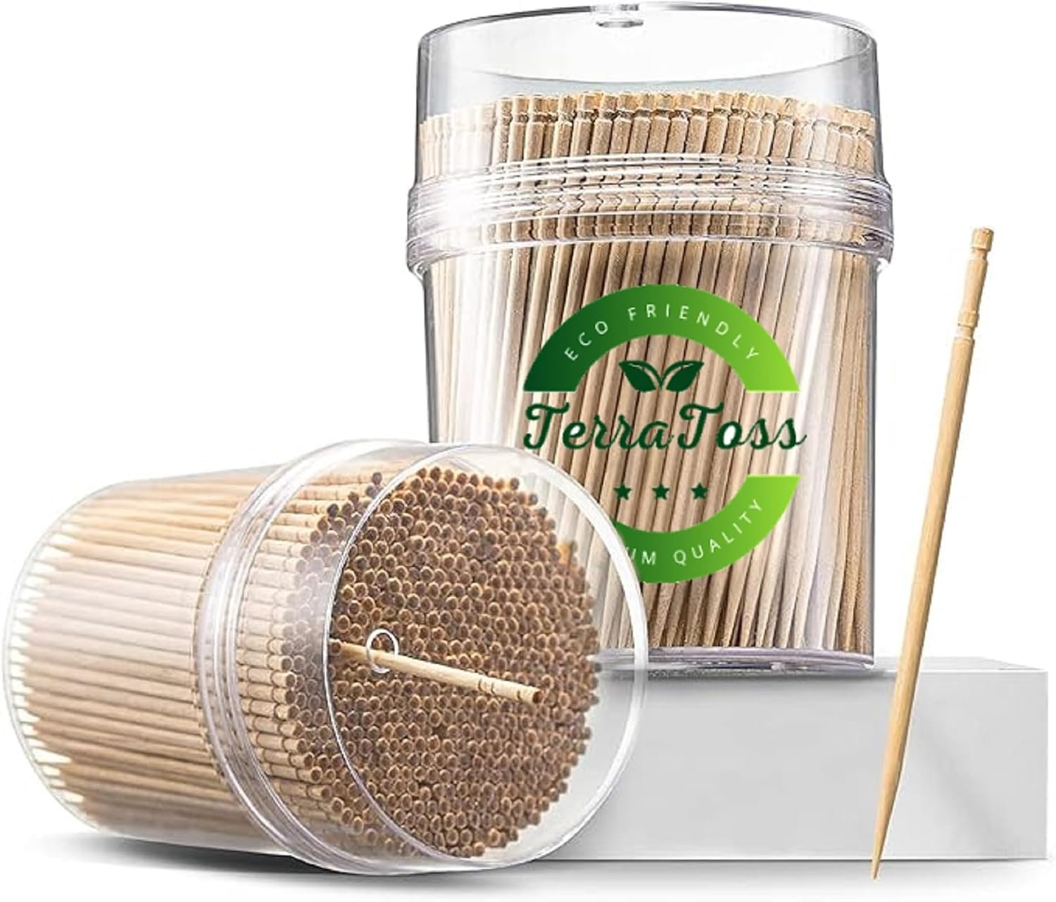 Wooden Toothpicks | 2 Packs of 250 Toothpick Sticks (500 Sticks) | Sturdy Smooth Finish Tooth Picks Sticks | Toothpicks Wooden (500)