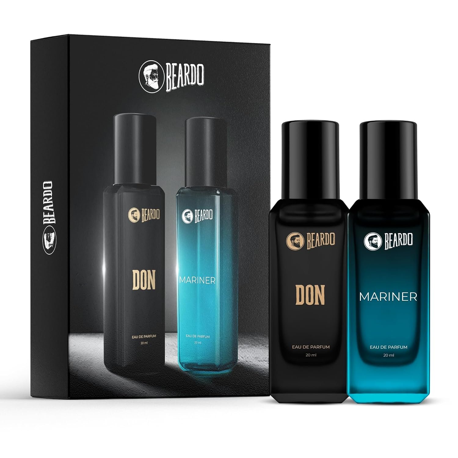 Beardo Don & Mariner Perfume for Men, 20ml x 2 | Mariner EDP with Fresh Aqua Notes for Men Long Lasting Perfume for Date night fragrance | Spicy Musk Don fragrance | Ideal gift for men | Rakhi Gif