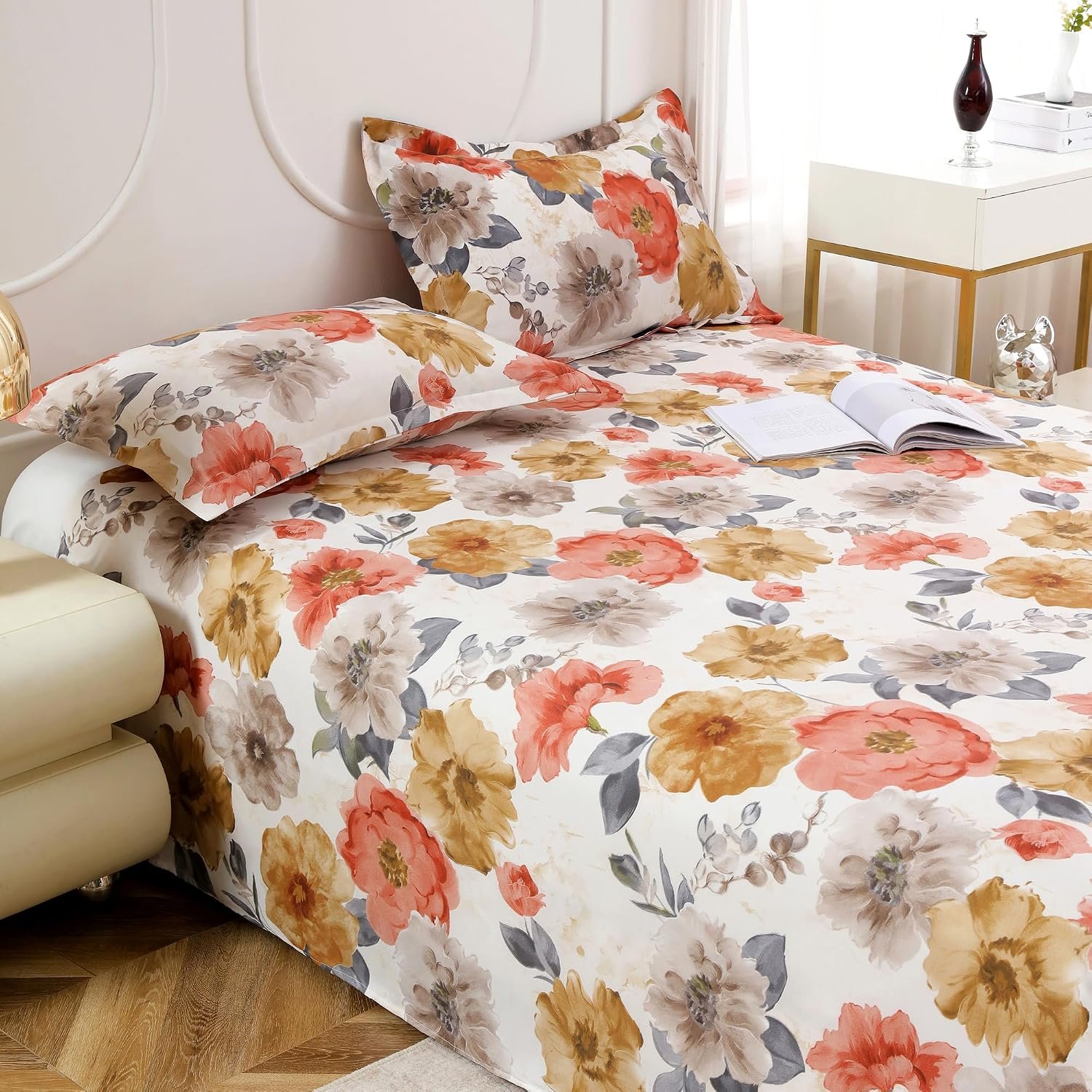 Dew Bedsheet for Double Bed | 160 TC Soft Bed Sheet with 2 Pillow Covers | King Size Bedsheet 250 x 225 cm | Lightweight, Wrinkle Resistant & Easy Care Bedding | White & Grey