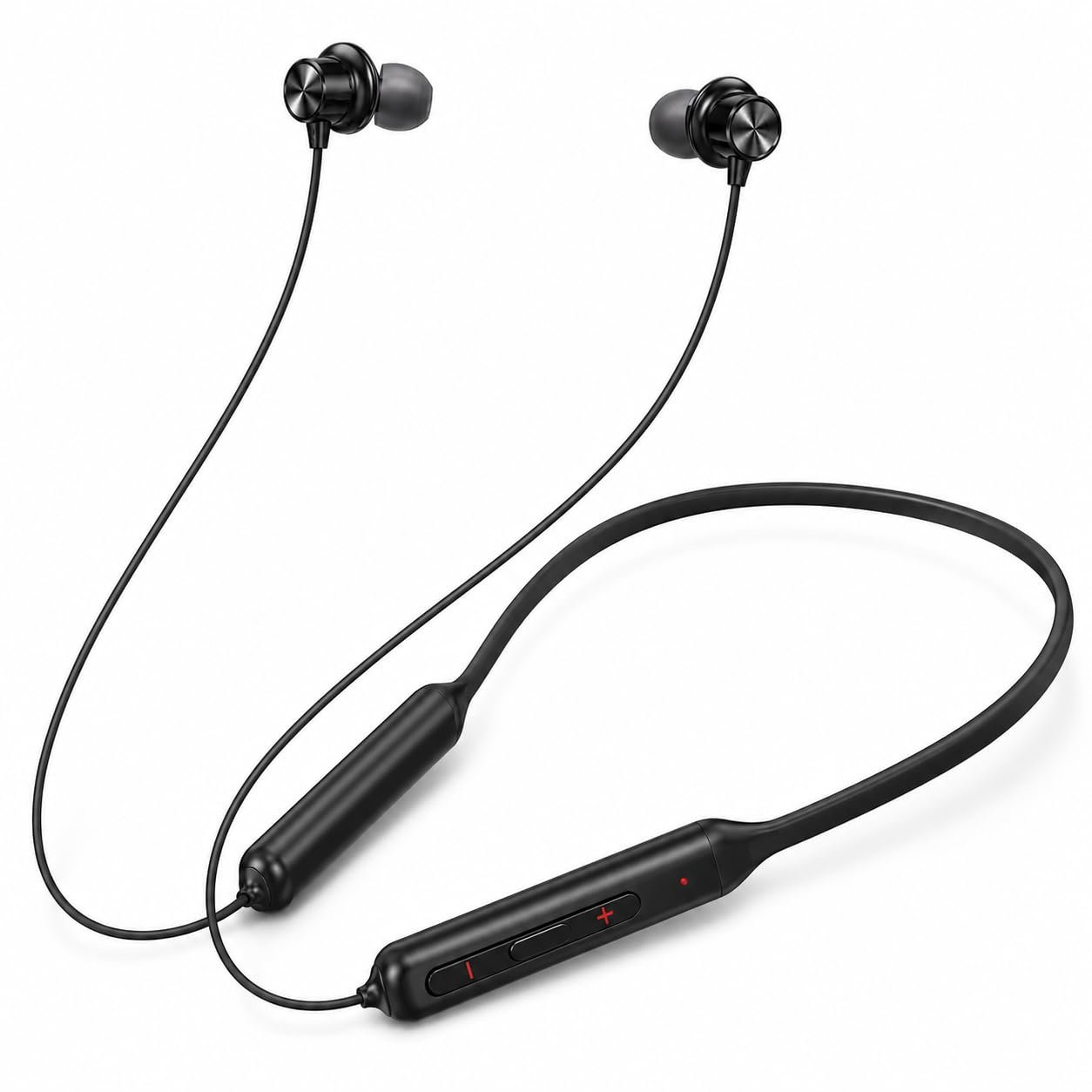 Bouncefit Bluetooth Wireless Mangentic On/Off Neckband, 40 Hours Battery, Fast Charge, IPX7, Low Latency, in Ear Bluetooth Neckband with Mic Earphones (Black) BB