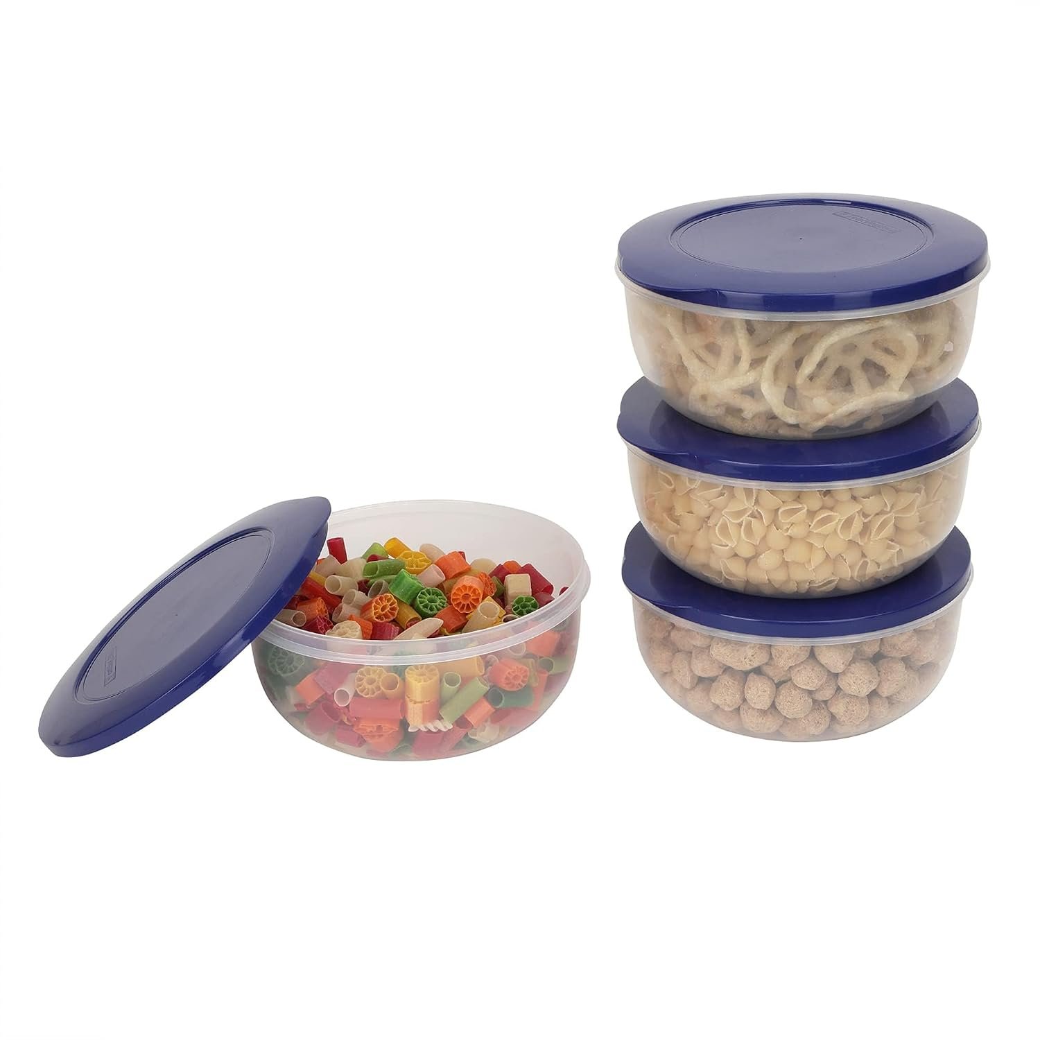 Cutting EDGE 400ml Eco Storage Containers & Organizer Set of 4 (Dark Blue) | Plastic Material, 4 Piece Set, Capacity 400ml, Kitchen Organization, Multipurpose Storage