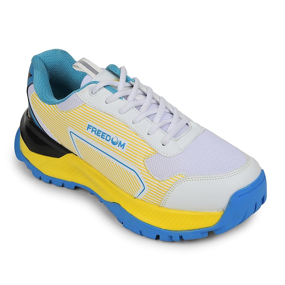 Liberty Freedom Orange & Yellow Cricket Shoes for Men - Lace-Up Court Wear