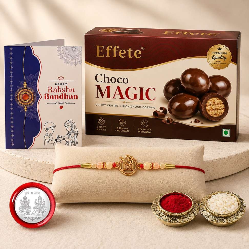 designer rakhi combo brother chocolate magic 32 gm rakhi gift y22k1 525 cm32 assorted rakhi chawal r