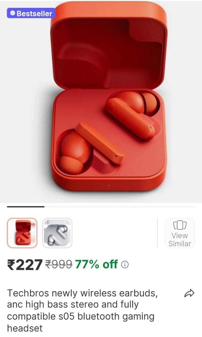 TECHBROS NEWLY Wireless Earbuds, ANC High bass Stereo and Fully Compatible S05 Bluetooth Gaming Headset Price in India - Buy TECHBROS NEWLY Wireless Earbuds, ANC High bass Stereo and Fully Compatible 