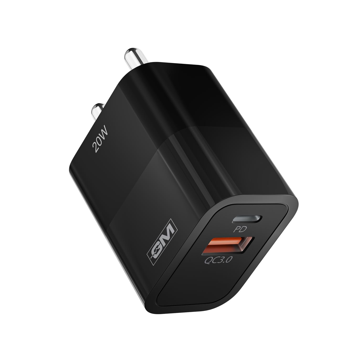 GM G+ 20W Dual-Port Fast Charger | PD 3.0 + QC 3.0 + PPS | USB-C&A Dual Port | Smart Power Allocation | Advanced Protection for iPhone, Samsung, Pixel Series, Tablets,|1 Year Warranty
