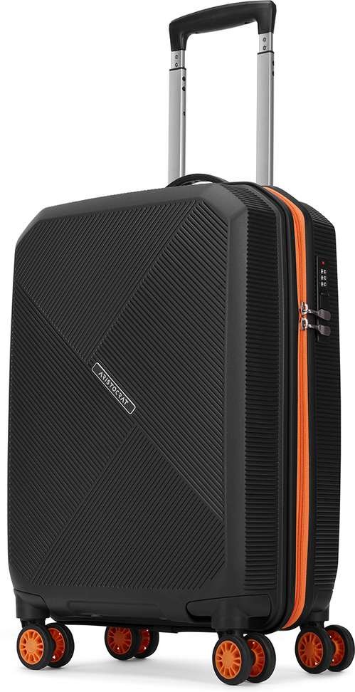 aristocrat apex hard side polypropylene luggage trolley bag combination lock cabin suitcase 8 wheels