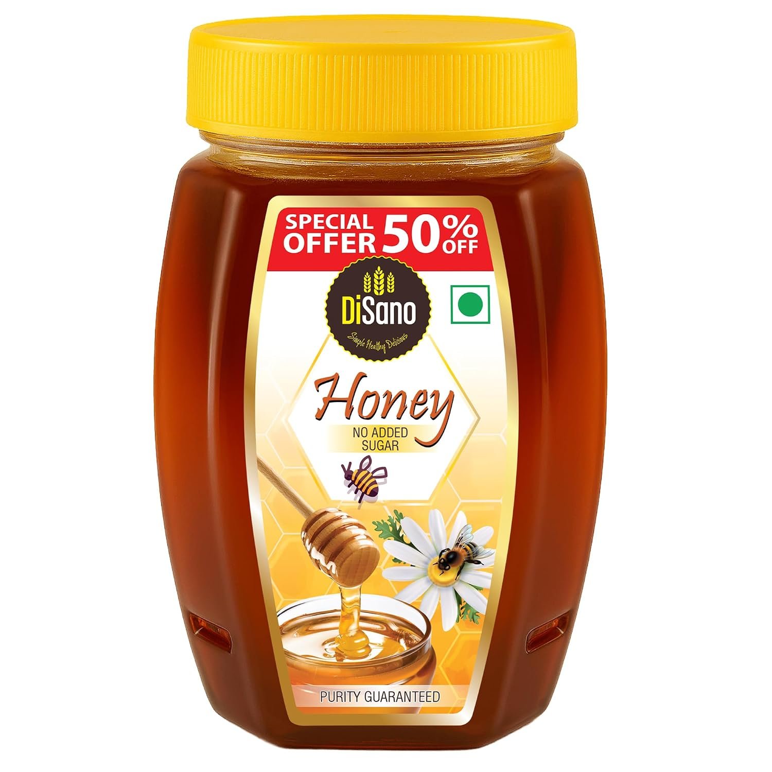 DiSano Honey 500g, Pure with No Sugar Added, Natural Immunity Booster, For Fitness & Health, Rich in Antioxidants & Minerals