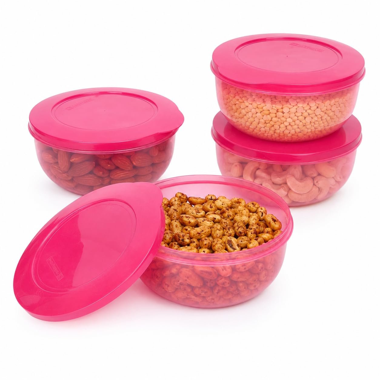 Cutting EDGE 900ml Eco Storage Container & Organizer Set of 4 (Pink) | Plastic Material, 4 Piece Set, Capacity 900ml, Kitchen Organization, Multipurpose Storage