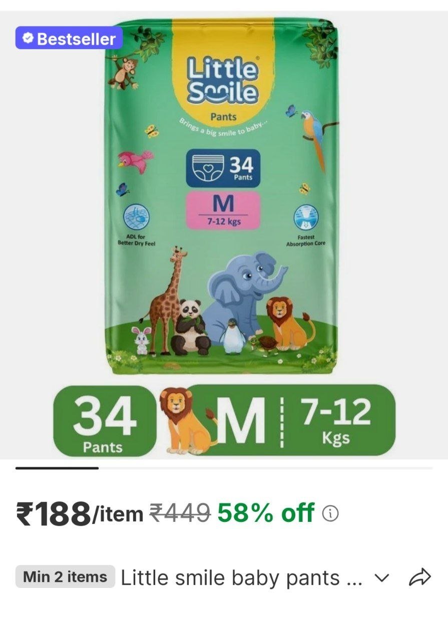 Little Smile Baby Pants Extra Absorb Diapers - Medium -34 Pieces - M Price in India - Buy Little Smile Baby Pants Extra Absorb Diapers - Medium -34 Pieces - M online at Shopsy.in