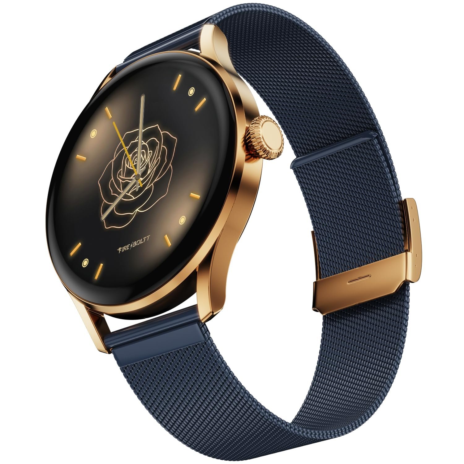 Fire-Boltt Glitz Women Smart Watch with 1.19” AMOLED Display, Bluetooth Calling, Rotating Crown, Always On Display, 1000 Nits Brightness, IP68 Waterproof Deep Navy