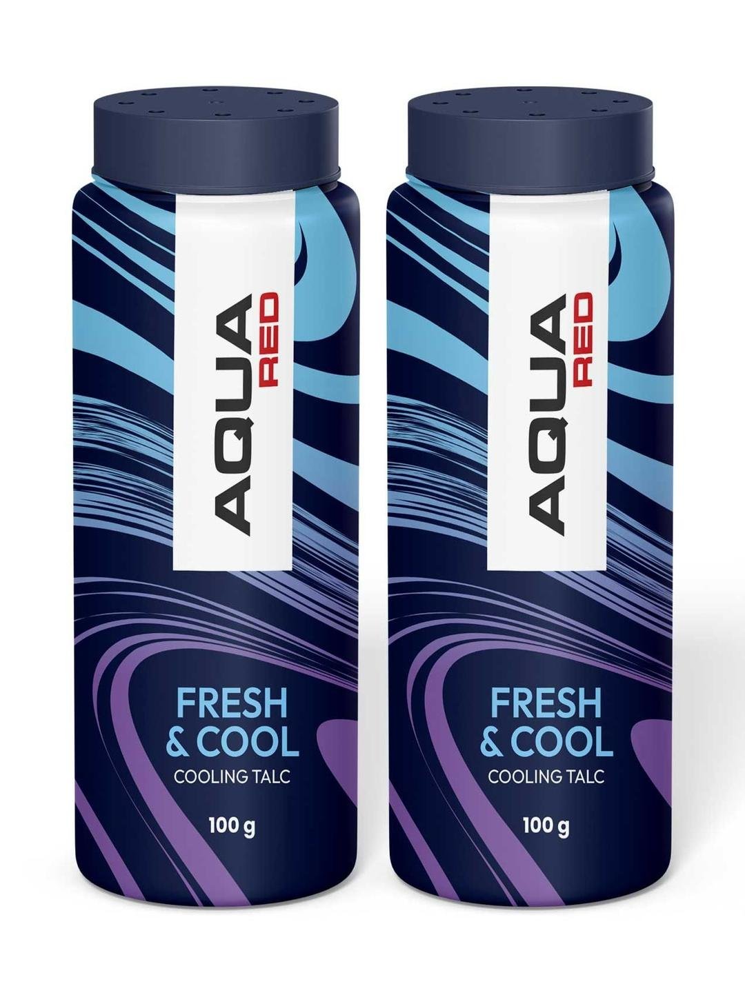 Buy AQUA RED Set Of 2 Fresh & Cool Talc Powder   100 G Each -  - Personal Care for Unisex