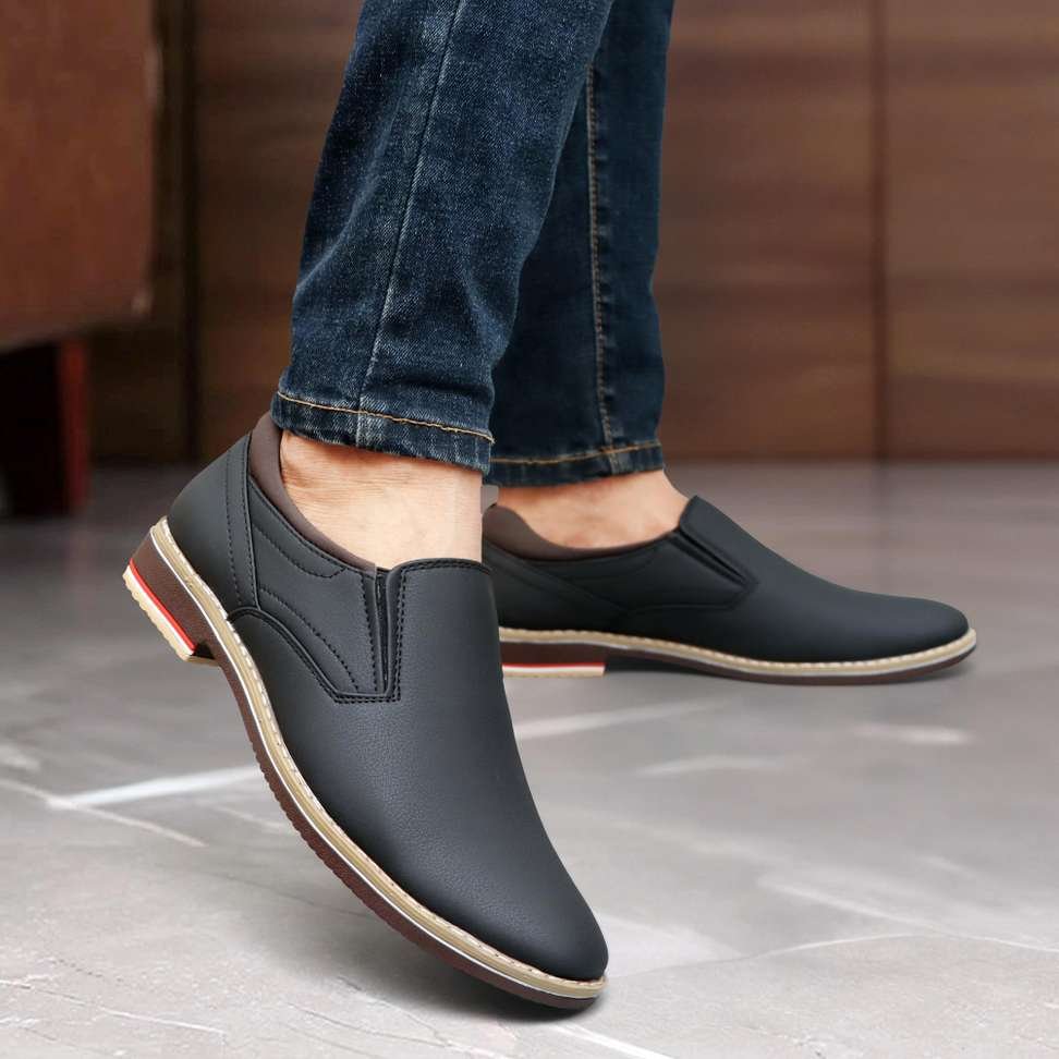 ezbro black office wear party semi formal shoe mens e 3281 corporate casuals men