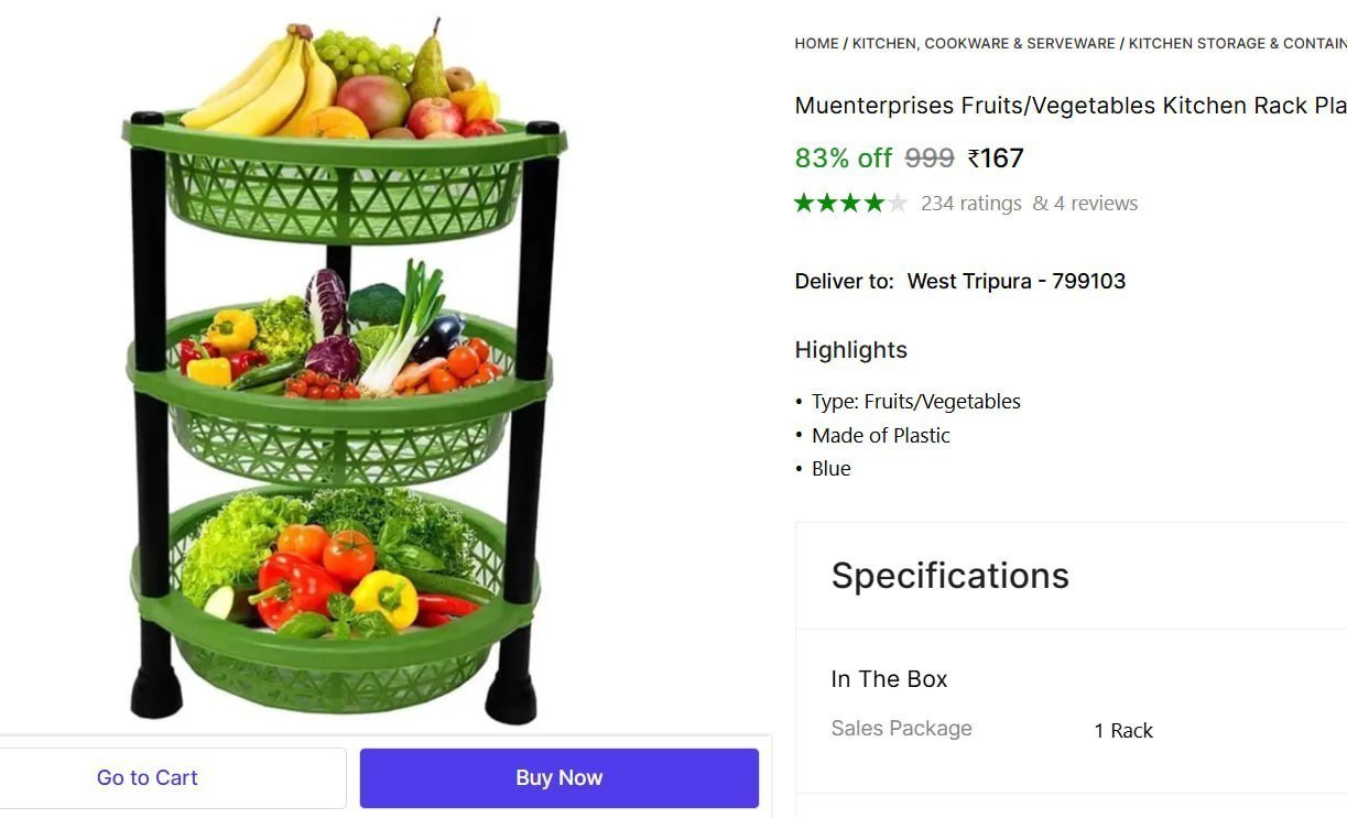 Muenterprises Fruits/Vegetables Kitchen Rack Plastic Fruits/Vegetables Kitchen Rack Plastic Price in India - Buy Muenterprises Fruits/Vegetables Kitchen Rack Plastic Fruits/Vegetables Kitchen Rack Pla