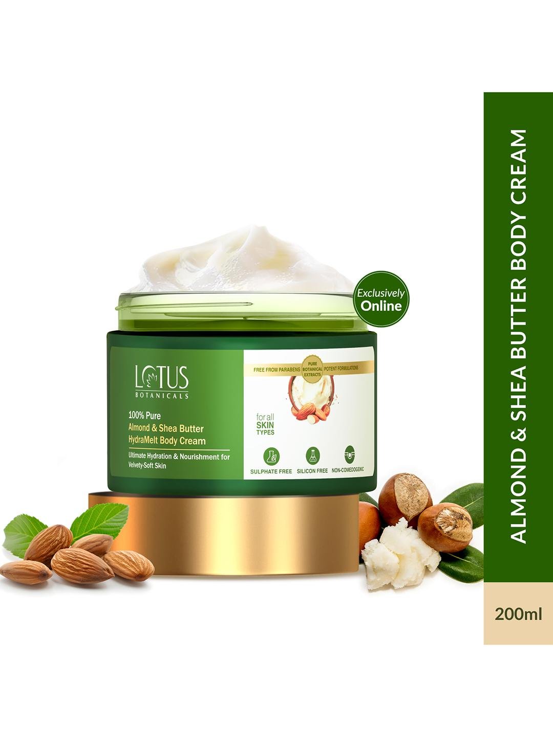 Buy Lotus Botanicals 100% Pure Almond & Shea Butter HydraMelt Body Cream   Smooth Skin   200g -  - Personal Care for Unisex