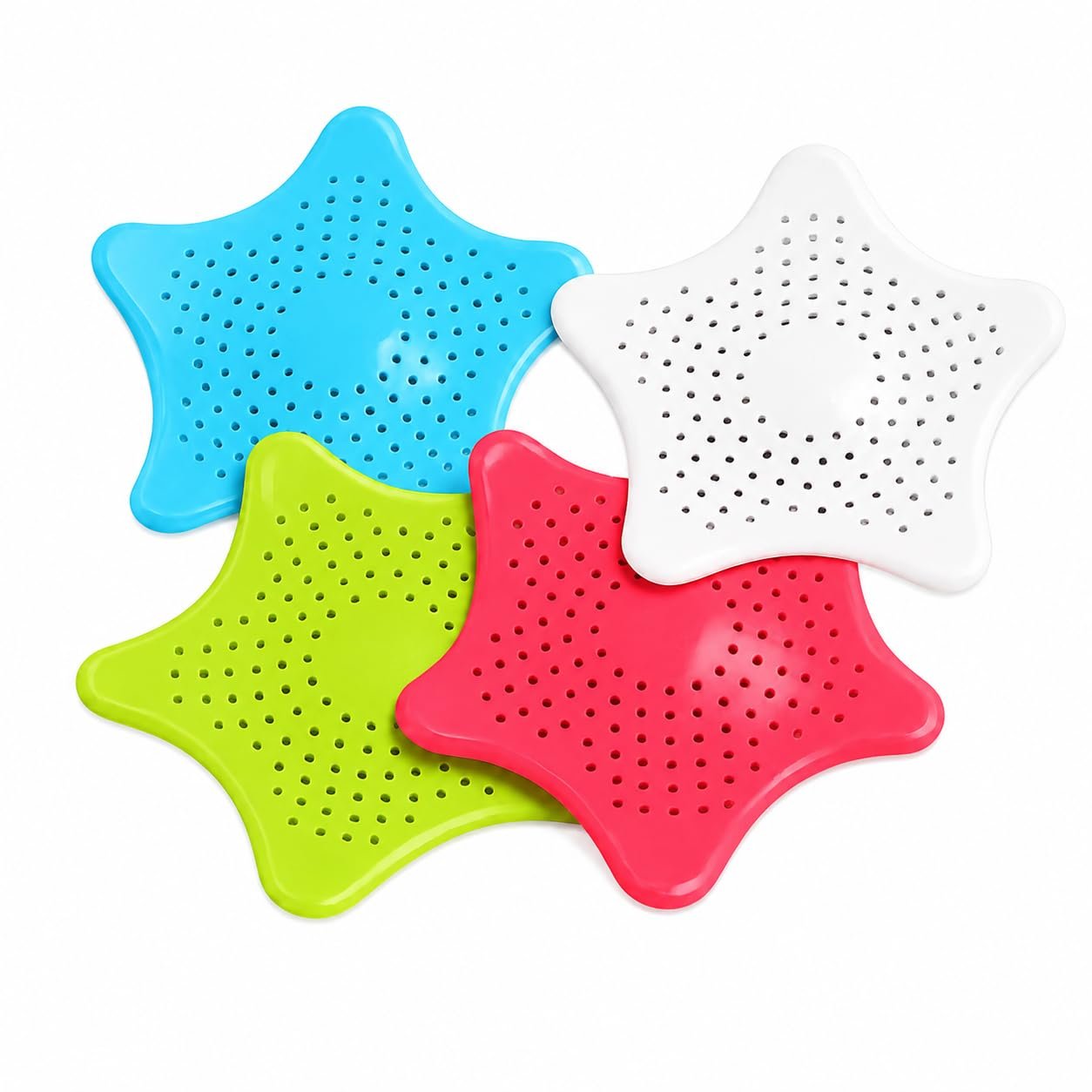 Silicone Star Shape Drain Strainer for Kitchen Sink & Bathroom Wash Basin Hair Catcher Sink Filter with Strong Suction Cup | Reusable Drain Cover for Shower, Bathtub & Laundry