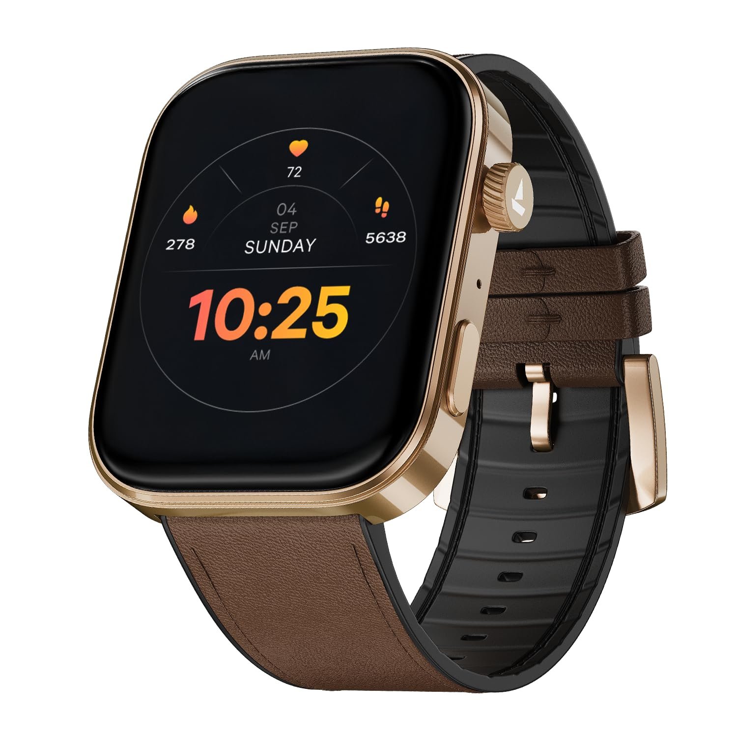 boAt Chrome Endeavour, Premium Metal Body, 1.96”(4.97cm) AMOLED Display,AI Coach Health Insights,Advanced S1 Processor,HRV,VO2 Max,Auto Watchface Refresh, Smart Watch for Men & Women (Cocoa Brown)