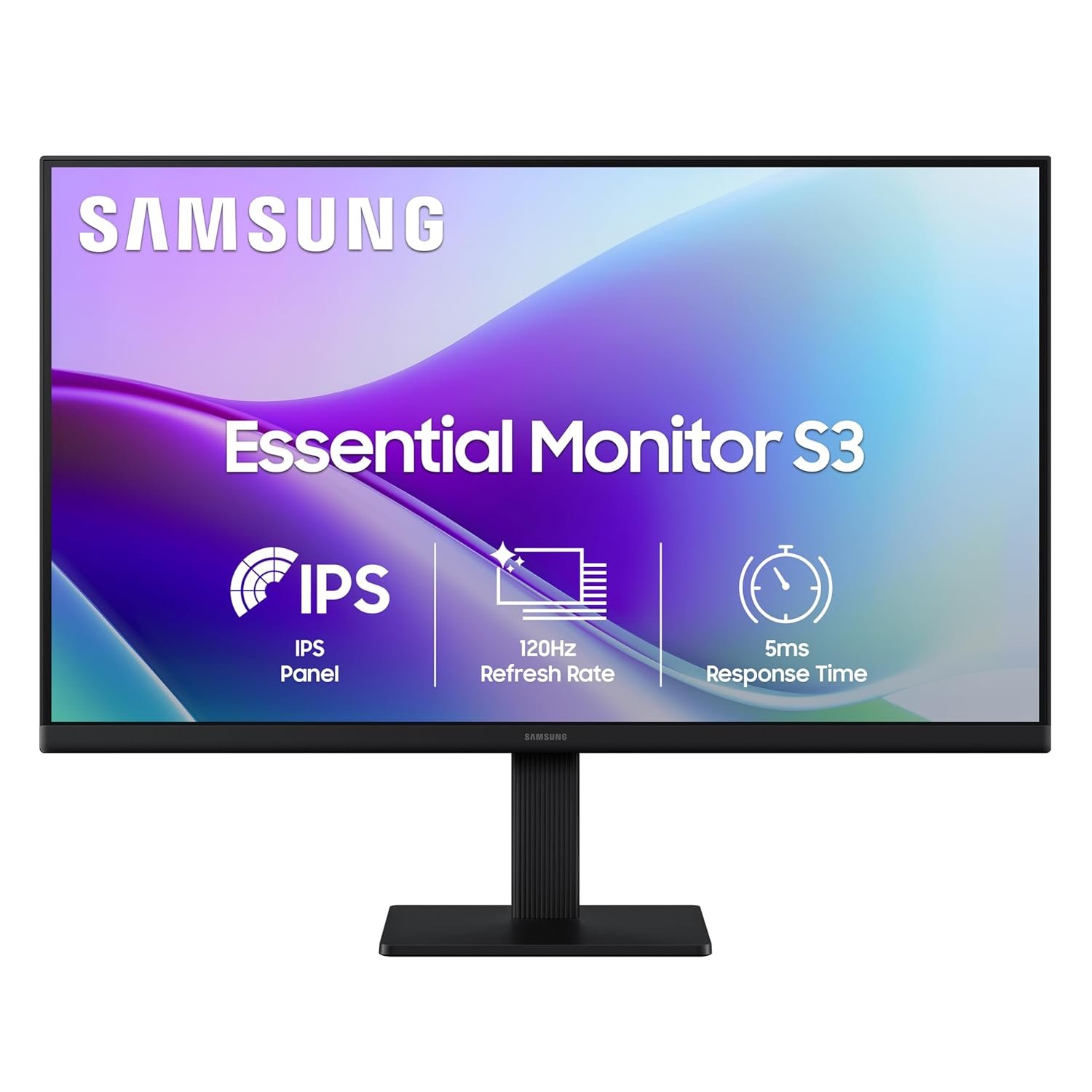 Samsung 22" (55.88 cm) 120hz Flat Monitor|IPS Panel|FHD 1080p (1920 x 1080)|120 Hz|5 ms|Dual HDMI Ports (2EA)|Super Slim Borderless Design|Game Mode|Eye Saver Mode|Wall Mountable|LS22F320GAWXXL|Bl