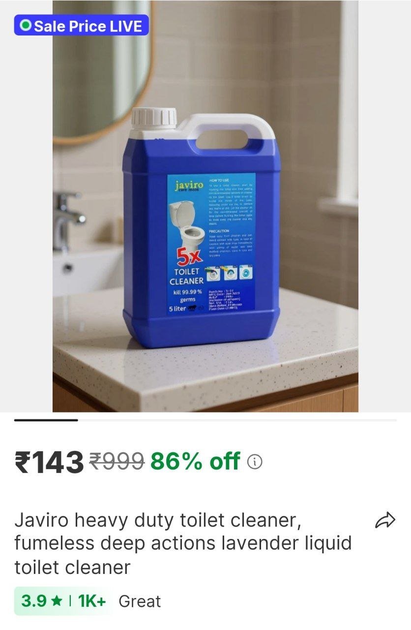 javiro Heavy Duty Toilet Cleaner, Fumeless Deep Actions Lavender Liquid Toilet Cleaner Price in India - Buy javiro Heavy Duty Toilet Cleaner, Fumeless Deep Actions Lavender Liquid Toilet Cleaner onlin