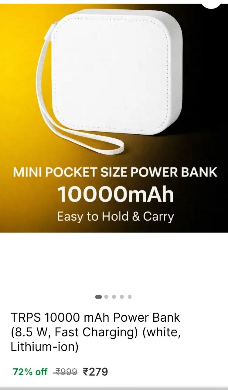 TRPS 10000 mAh Power Bank (8.5 W, Fast Charging) Price in India - Buy TRPS 10000 mAh Power Bank (8.5 W, Fast Charging) online at Shopsy.in