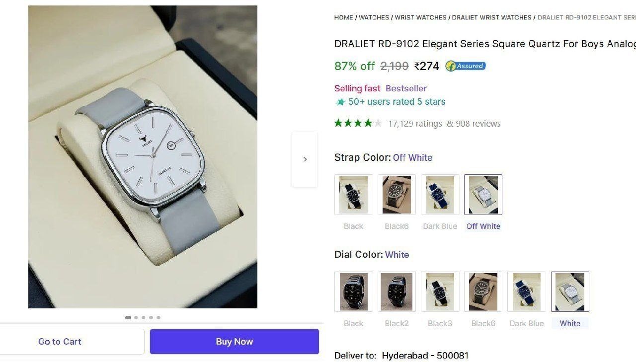 DRALIET RD-9102 Elegant Series Square Quartz For Boys Analog Watch  - For Men - Buy DRALIET RD-9102 Elegant Series Square Quartz For Boys Analog Watch  - For Men LD-BK058-BLUE SIlicone Strap Online at