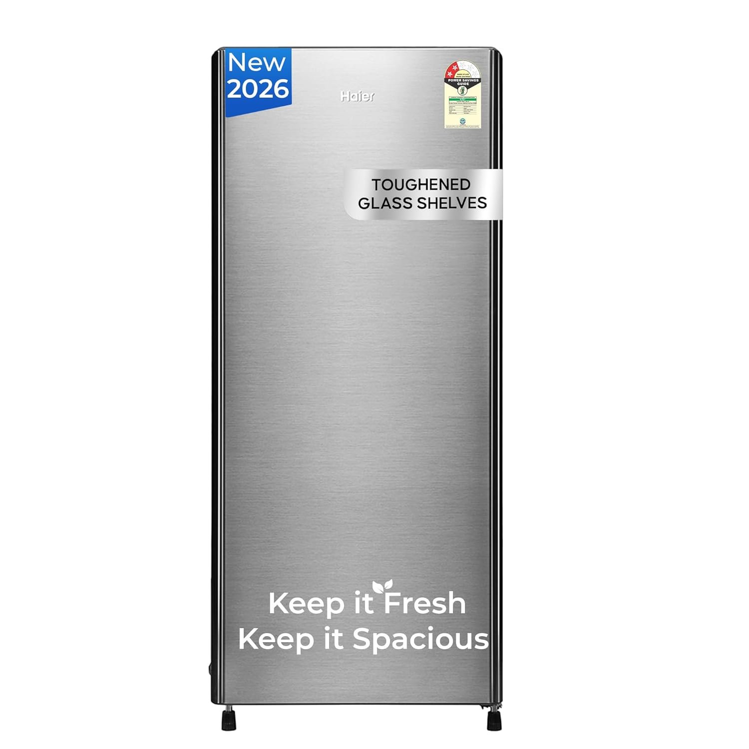 Haier 190 L 2 Star Direct Cool Single Door Refrigerator with Fast Ice Making, Easy Clean Back, Large Vegetable Box (HED-202TMSA-N, Moon Silver, 2026 Model)