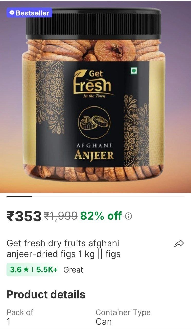 Get Fresh Dry fruits Afghani Anjeer-Dried Figs 1 kg || Figs Price in India - Buy Get Fresh Dry fruits Afghani Anjeer-Dried Figs 1 kg || Figs online at Shopsy.in