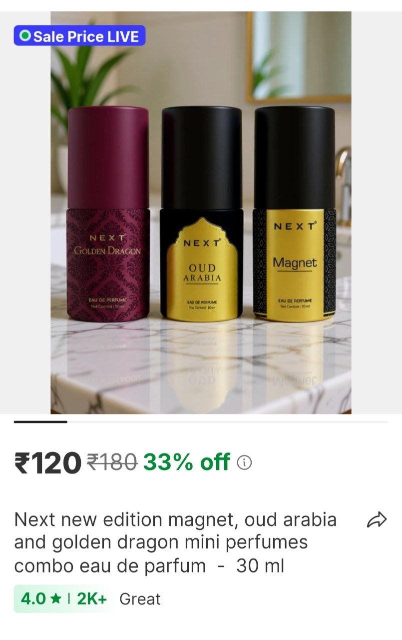 NEXT New Edition Magnet, Oud Arabia and Golden Dragon Mini Perfumes Combo Eau de Parfum  -  30 ml Price in India - Buy NEXT New Edition Magnet, Oud Arabia and Golden Dragon Mini Perfumes Combo Eau de 