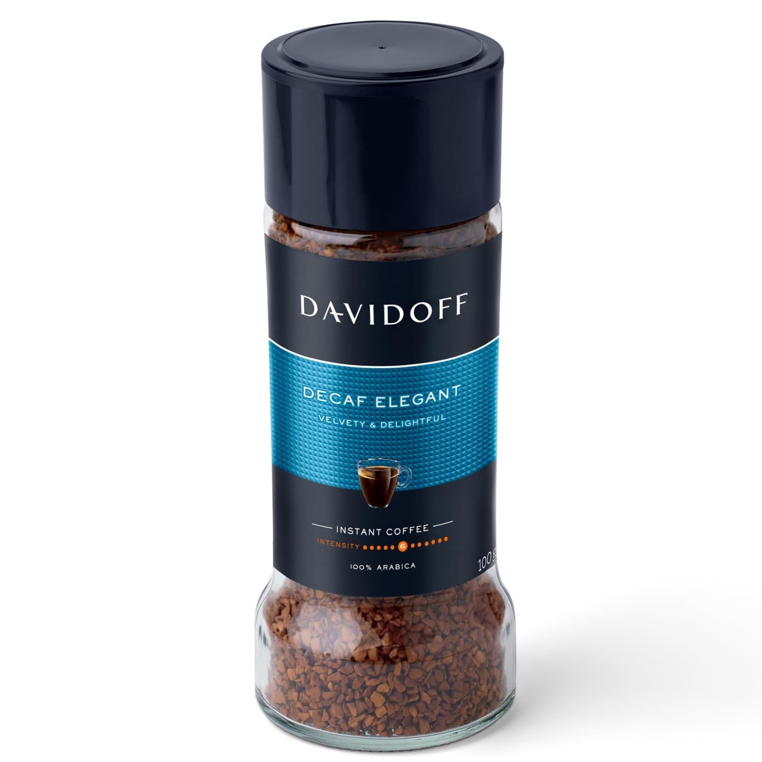 Davidoff Decaf Elegant Instant Coffee - 6/12 Intensity - 100% Arabica - 100G, Granule.