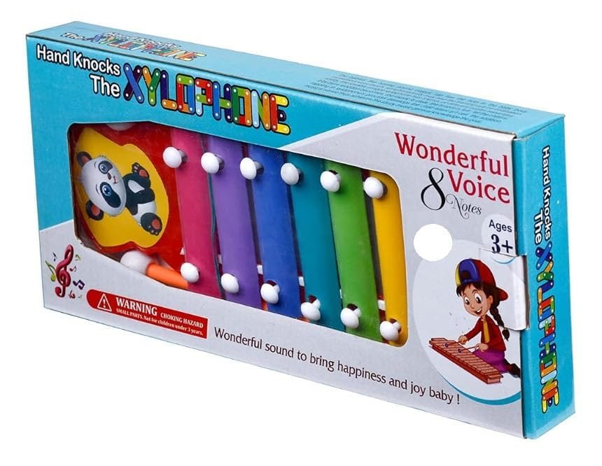 WizToy Colourful 8 Different Tone Hand Knock Xylophone with Mallets