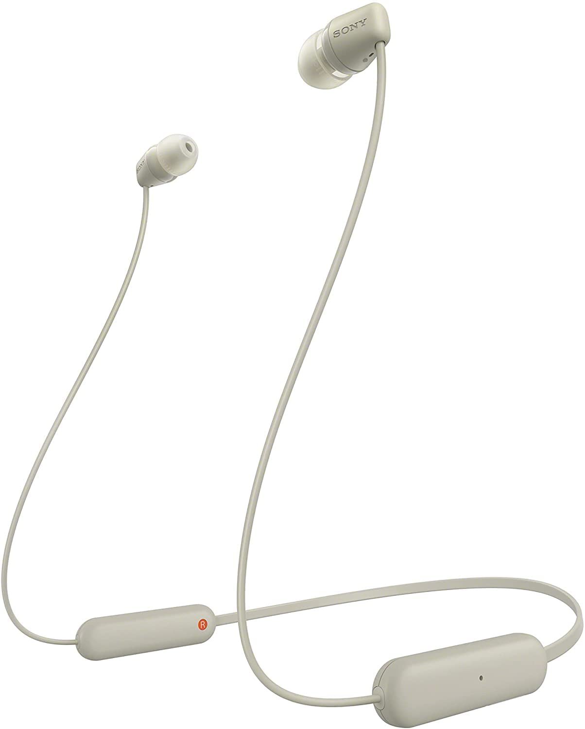 Sony WI-C100 Wireless in Ear Headphones with Customizable Equalizer for Deep Bass & 25 Hrs Battery,DSEE-Upscale,Splash Proof,360RA,Fast Pair,in-Ear Bluetooth Headset with Mic for Phone Calls (Taup