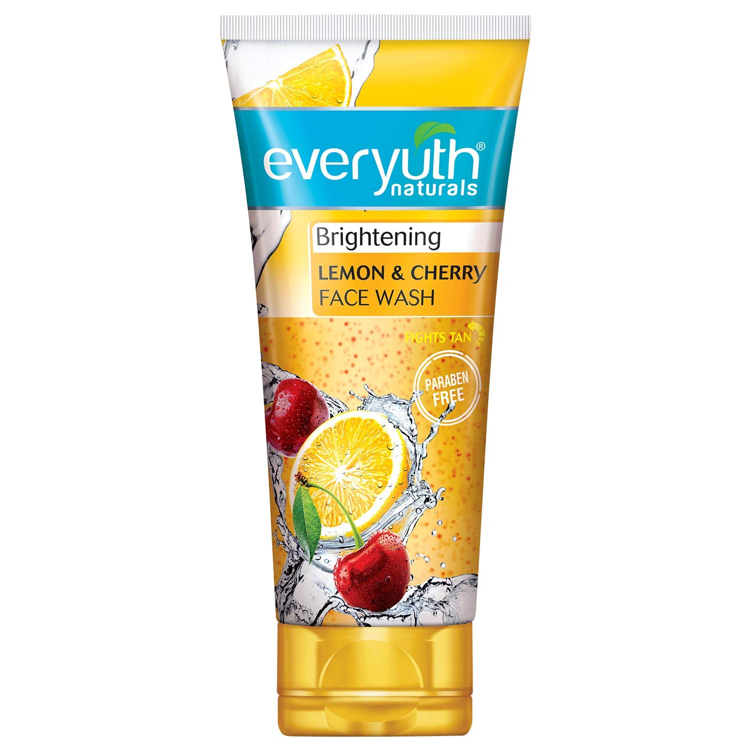 Everyuth Naturals Brightening Lemon & Cherry Face Wash|Deep Cleansing, Oil Control & Tan Reduction|Simple Face Wash|Removes Dirt & Oil|100% Soapfree| For All Skin Types|Paraben Free - 150 
