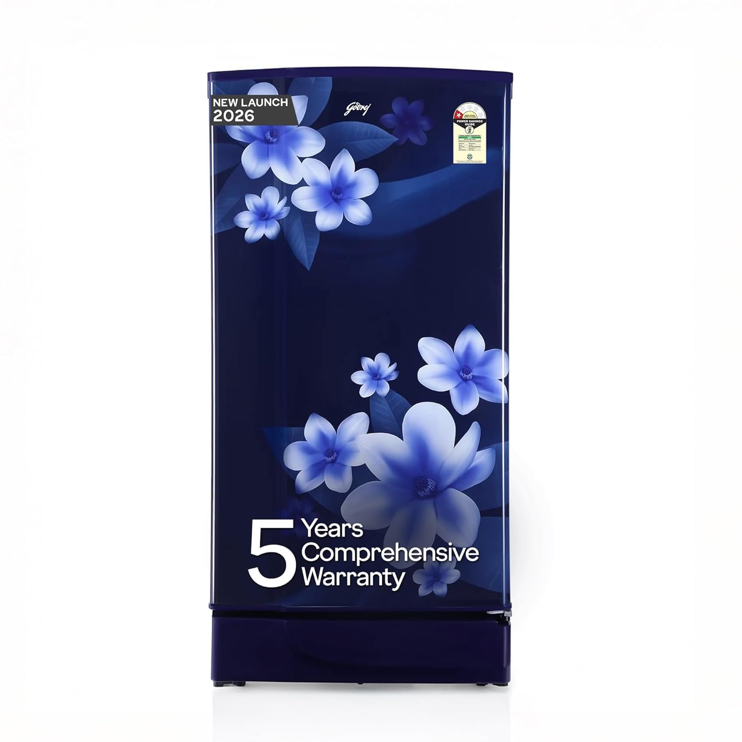 Godrej 180L 1Star 5 Years Comprehensive Warranty | New Launch | Advanced Capillary Technology| Jumbo Vegetable Tray| 2.25L Bottle Space Single Door Refrigerator (RD EDGE 205AN WRF PP BL, Pep Blue)
