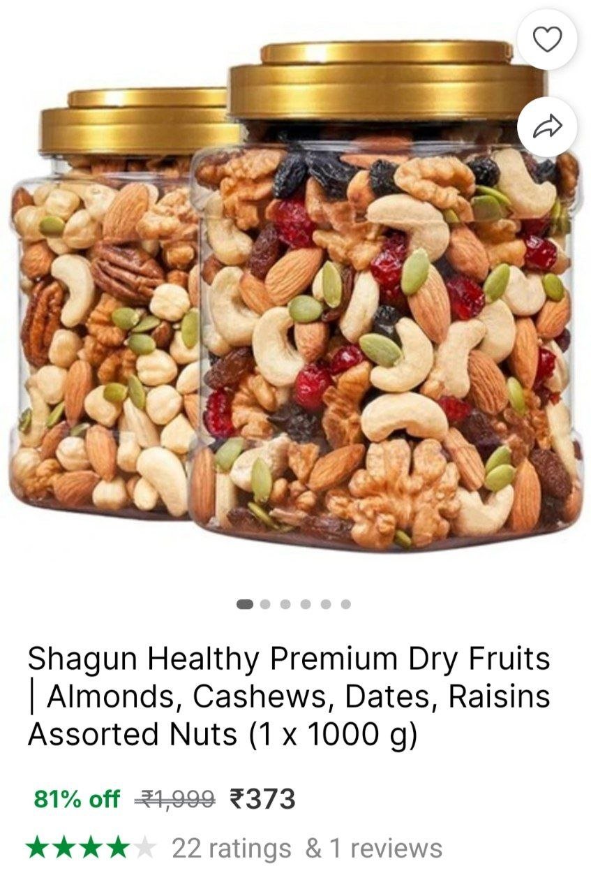 Shagun Healthy Premium Dry Fruits | Almonds, Cashews, Dates, Raisins Assorted Nuts Price in India - Buy Shagun Healthy Premium Dry Fruits | Almonds, Cashews, Dates, Raisins Assorted Nuts online at Sho