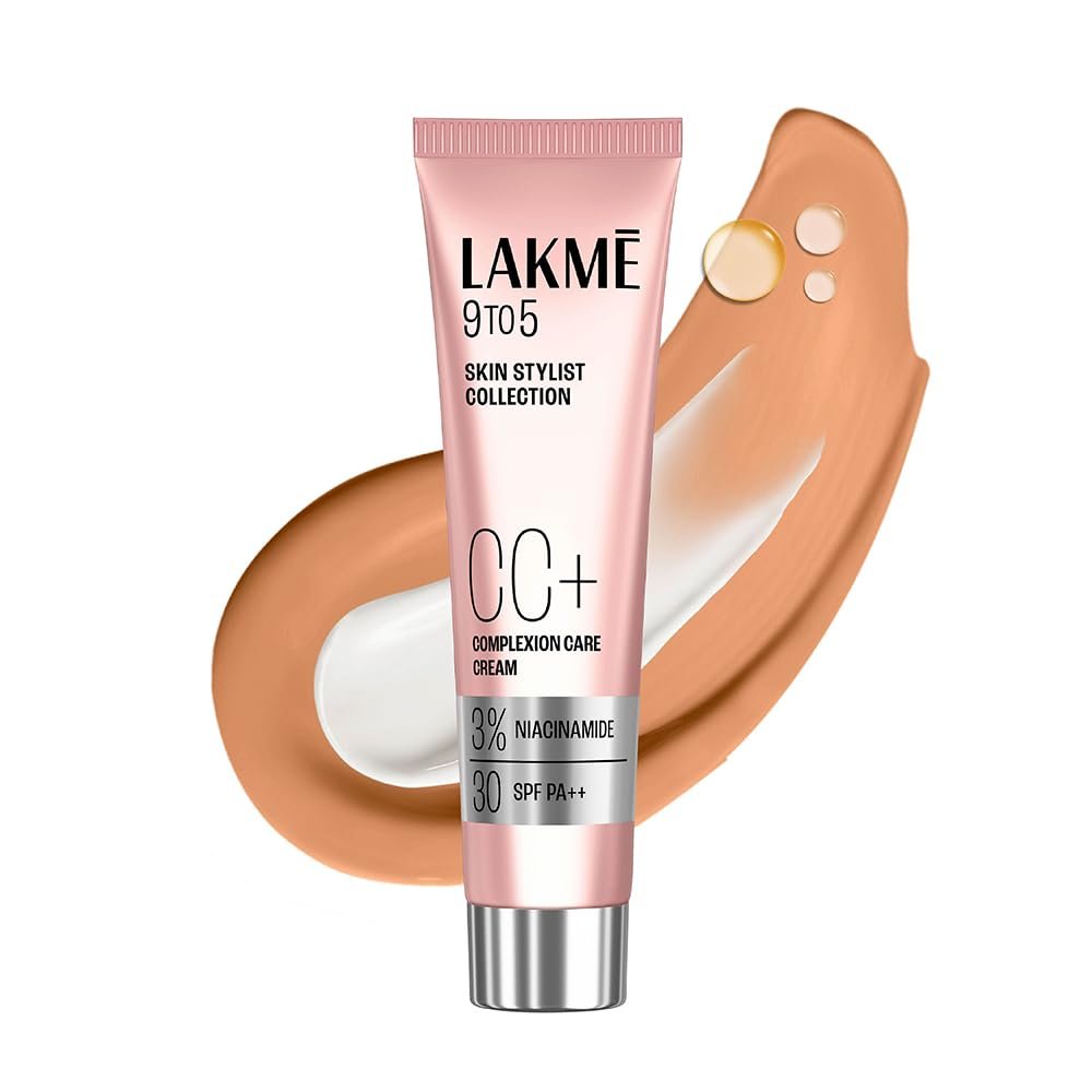 Lakme 9 to 5 CC Cream Bronze with 3% Niacinamide Complex SPF30 PA++ | 90% lightweight moisturizing cream for Care & 10% Foundation for Care |Conceals Dark Spots| Brightens Skin |30 g