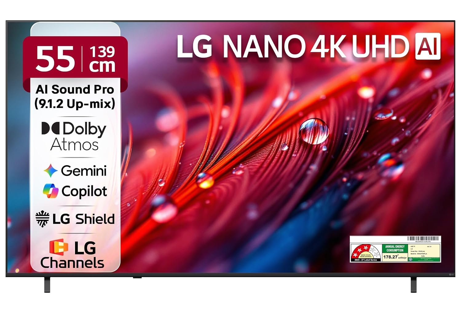 LG 139 cms (55 inches) U8 AI Series 4K Ultra HD (3840 x 2160) Smart webOS LED TV 55NU870BPLA 2026