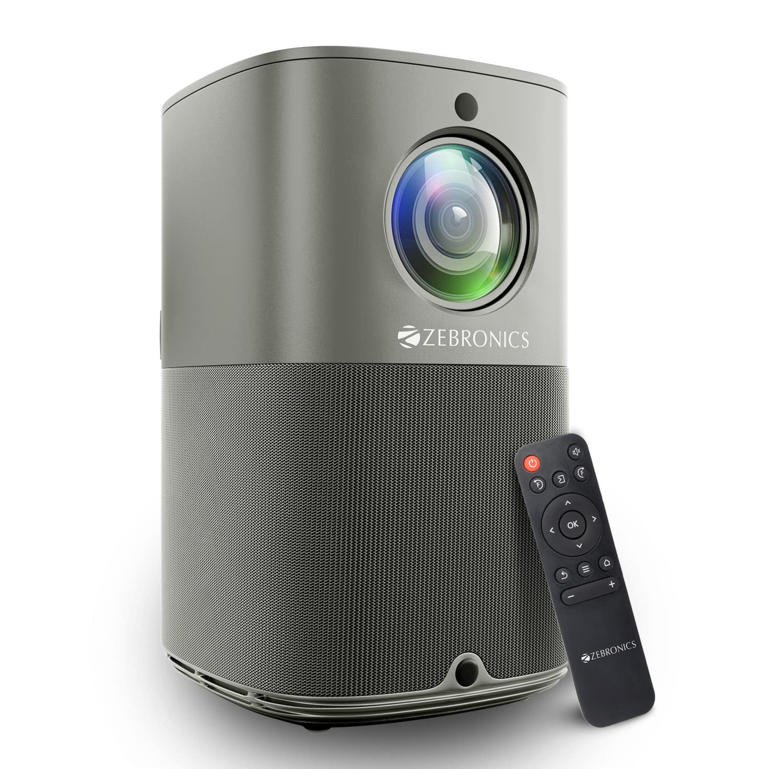 ZEBRONICS PIXAPLAY 18, Smart LED Vertical Projector, 3800 Lumens, 4K Support, Dolby Audio, 200 inch Screen Size, HDMI, USB, WiFi, Supports Bluetooth, 1080p Native, Electronic Focus, APP Support
