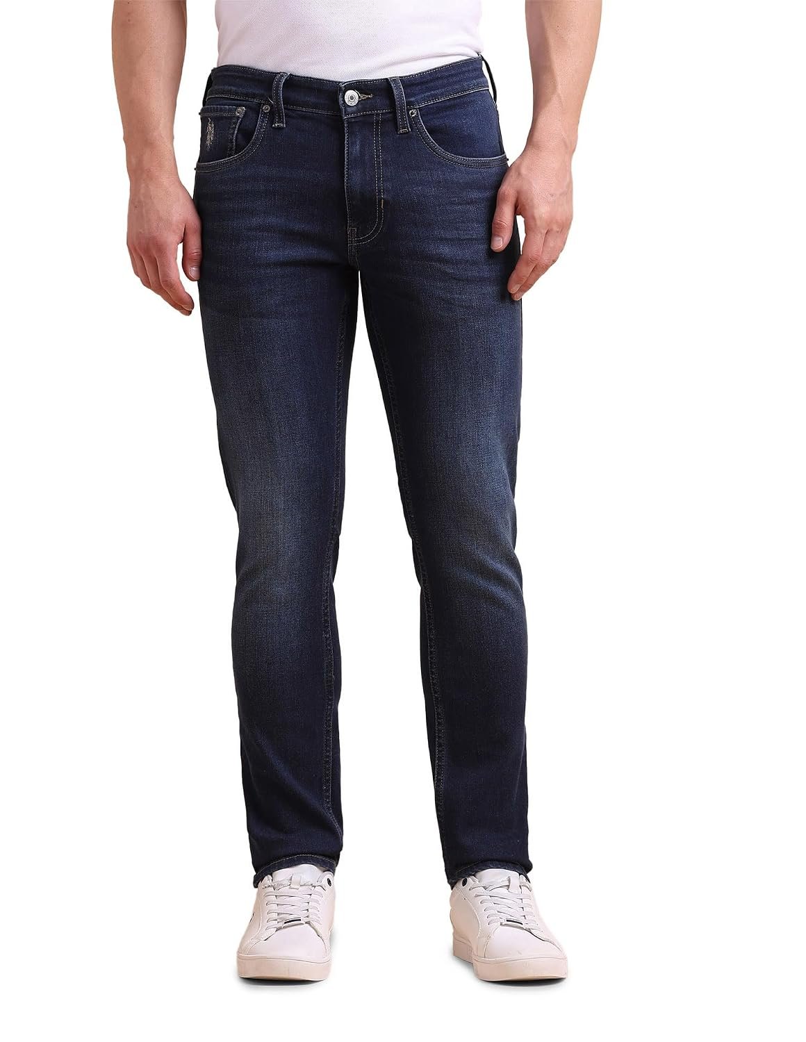 U.S. Polo ASSN. Denim Jeans for Men - Slim Tapered Fit, Mens Jeans for Office & Regular Wear