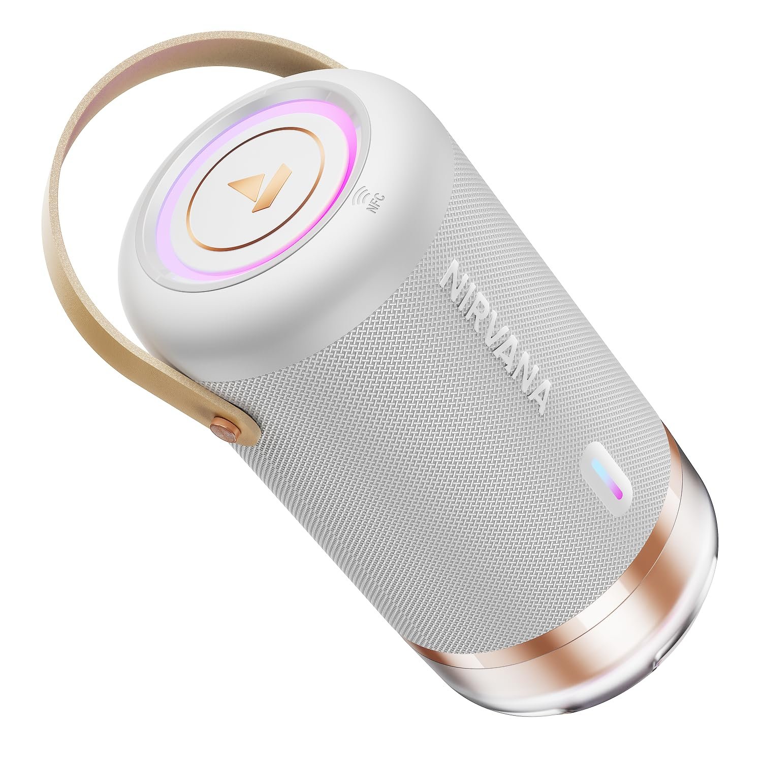 boAt 2026 Launch Nirvana Luxe,360- Surround, Spatial Audio, 100W, 15hrs Battery, Broadcast, App Support, NFC Pairing (Android), Bluetooth Speaker, Wireless Speaker, Portable Speaker (Ivory White)