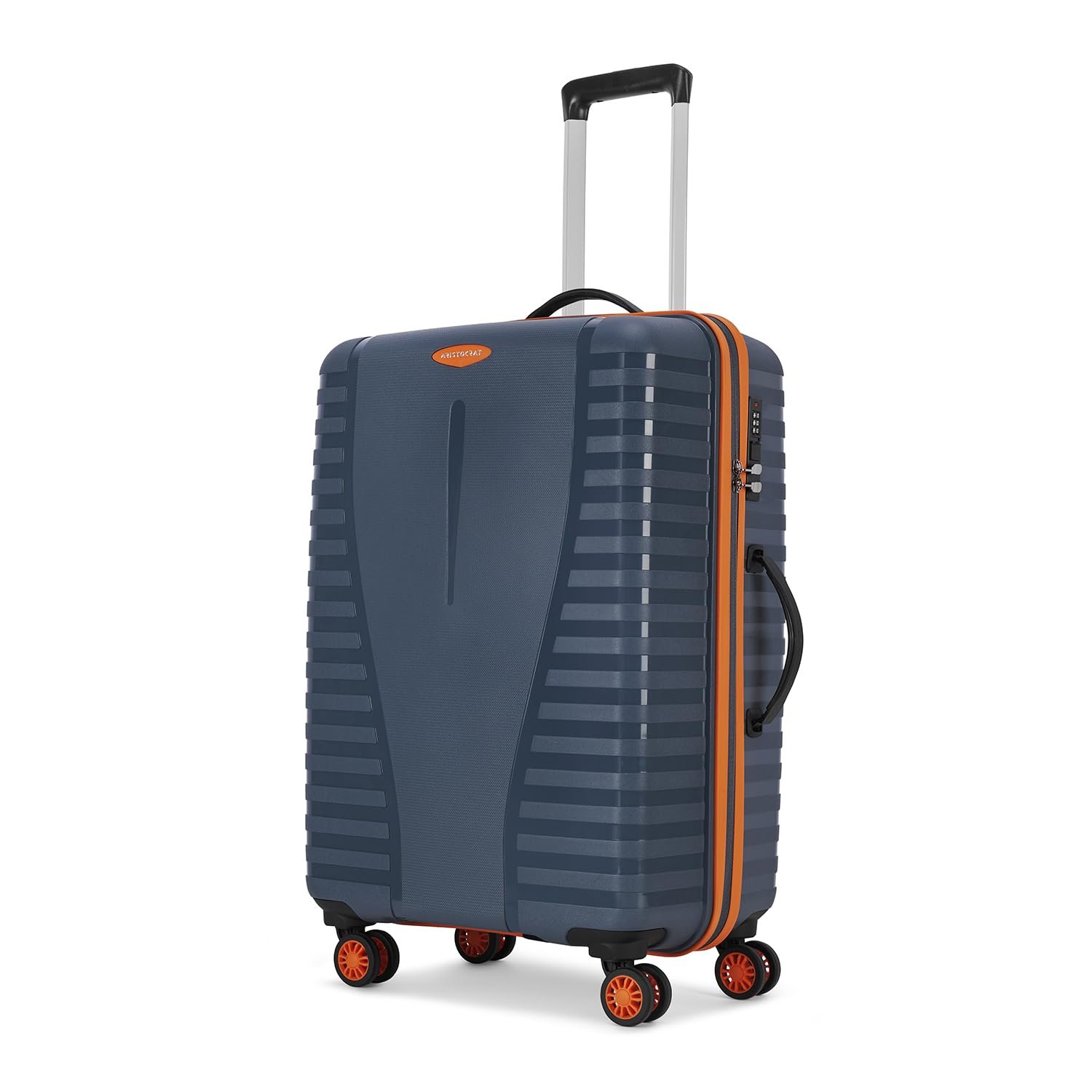 Aristocrat Airpro Max 8-Wheel Medium, Hard Case Trolley Bag, Spanish Blue | Durable Polypropylene Case, Spacious, Combination Lock, Sturdy Zipper, Lightweight Travel Luggage, 3-Year Global Warranty