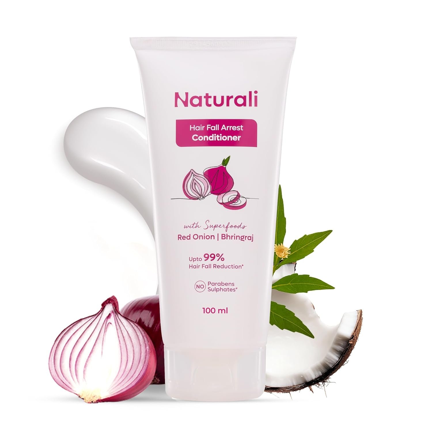 Naturali Hairfall Arrest Conditioner with Red Onion & Bhringraj | Sulphate & Paraben-Free Conditioner For Women & Men | Tames Dry, Frizzy Hair | Nourishes, Detangles & Strengthens Hair