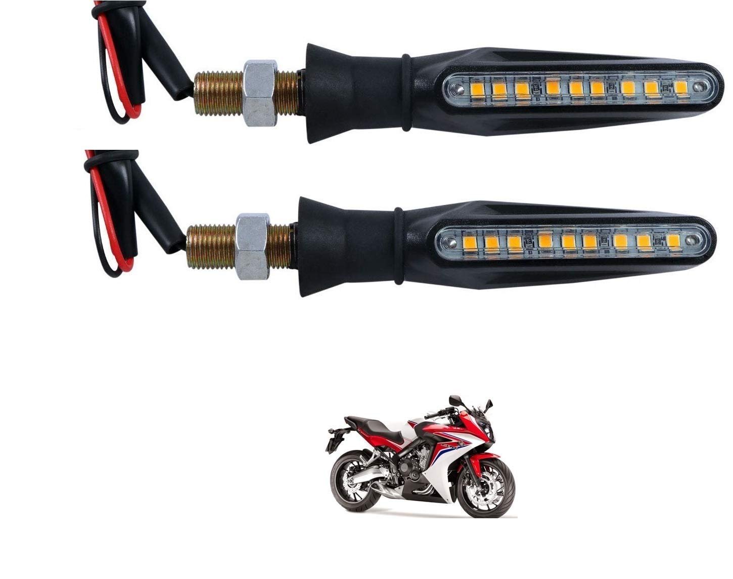 Kozdiko Front & Rear Side Sleek Yellow Indicator Light Set of 4 Pcs for Honda CBR 650F