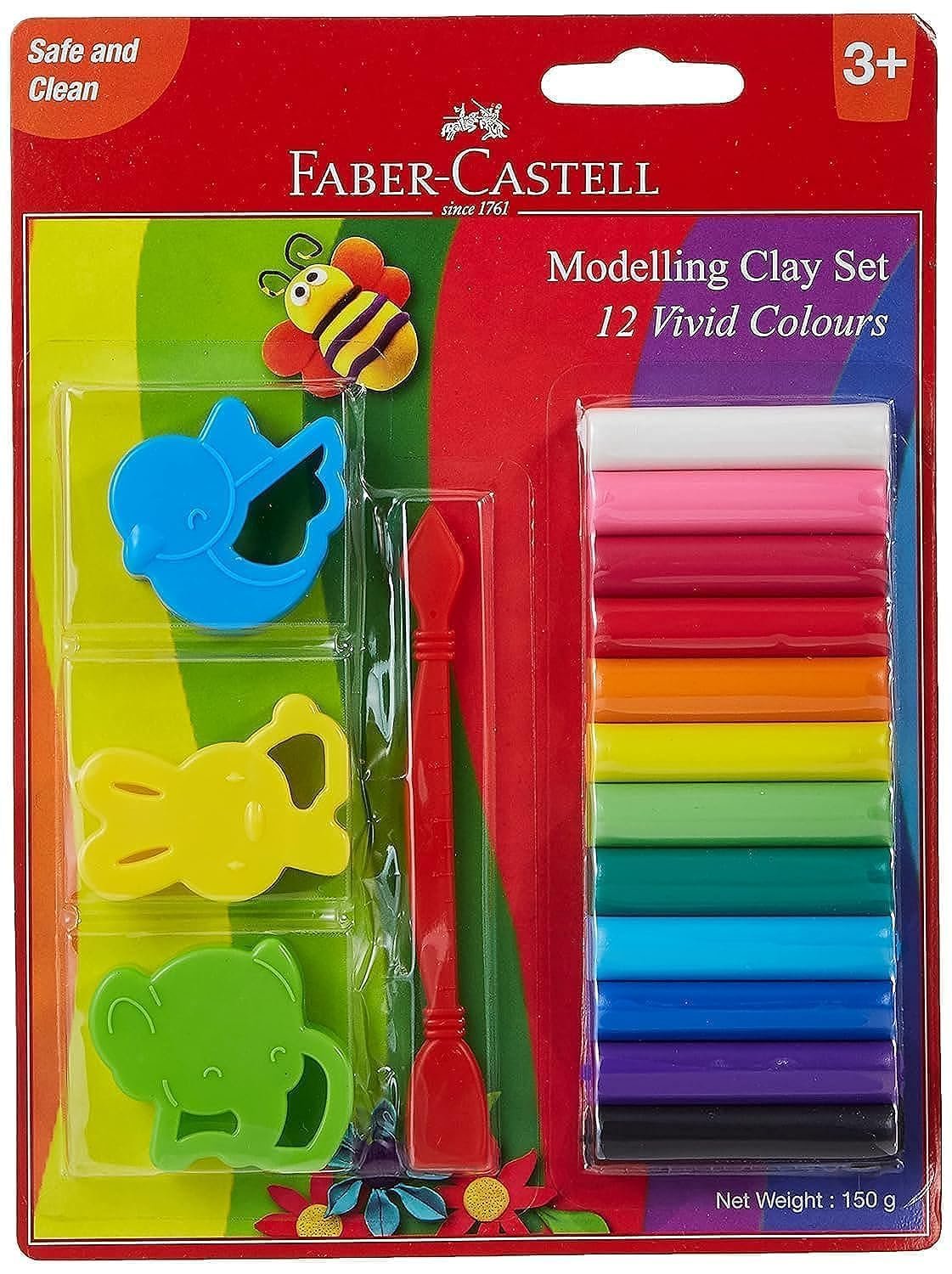 Faber-Castell 12 Modelling Clay 150 mg blister with toys